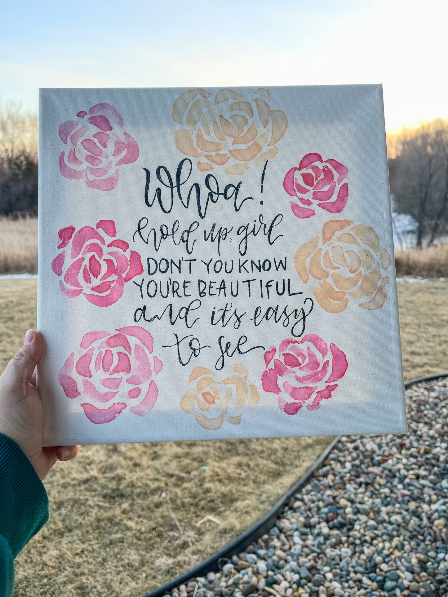 You're Beautiful Floral Wall Sign