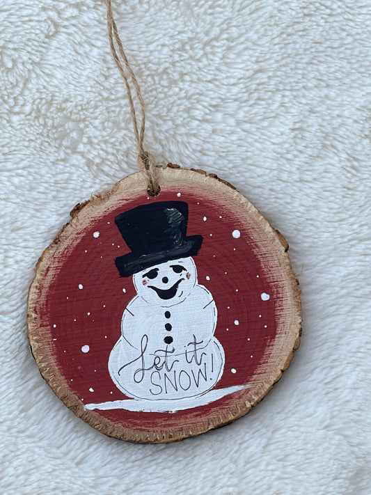 Vintage Let It Snowman Ornament