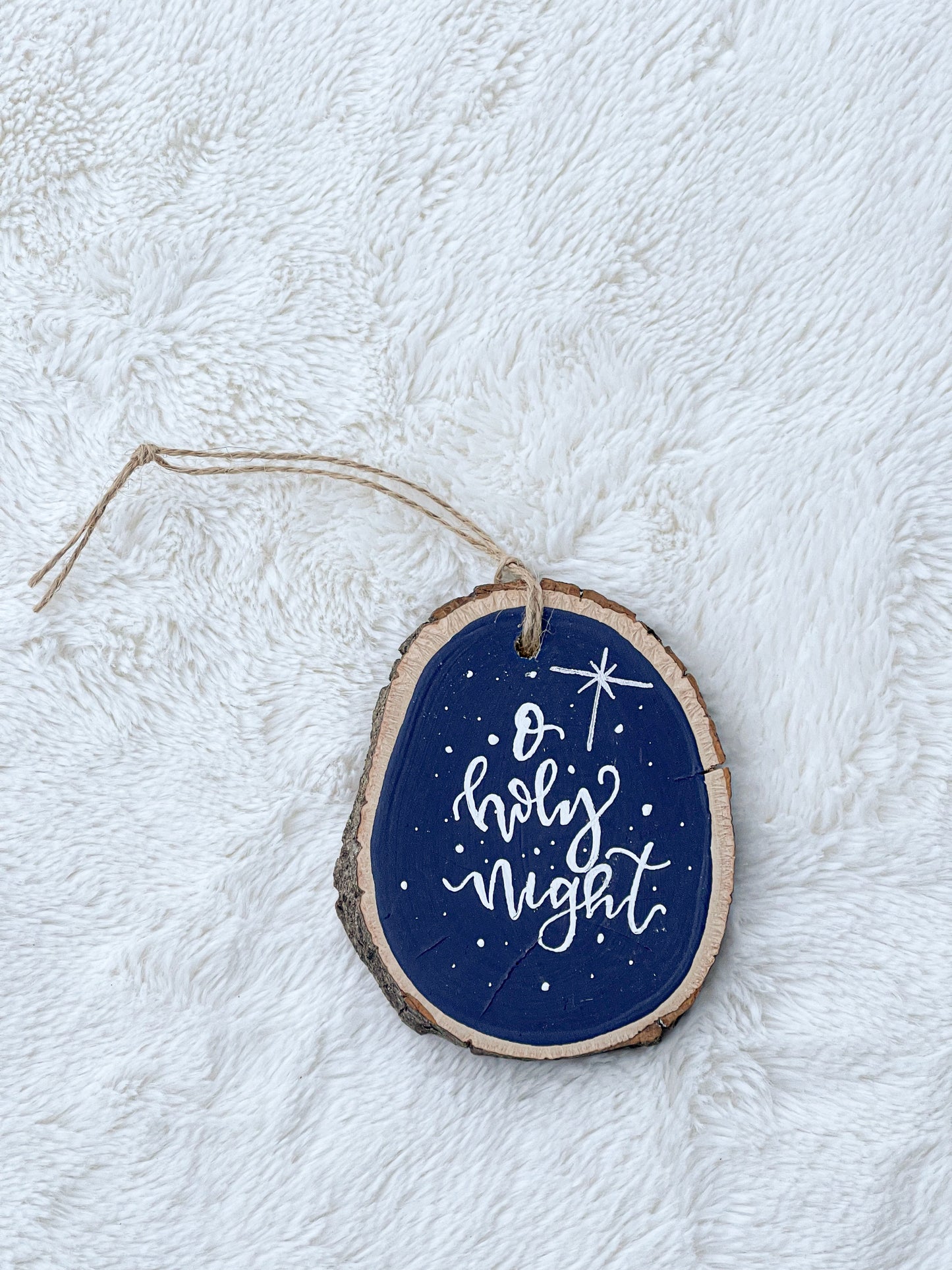 O Holy Night Wood Round Ornament