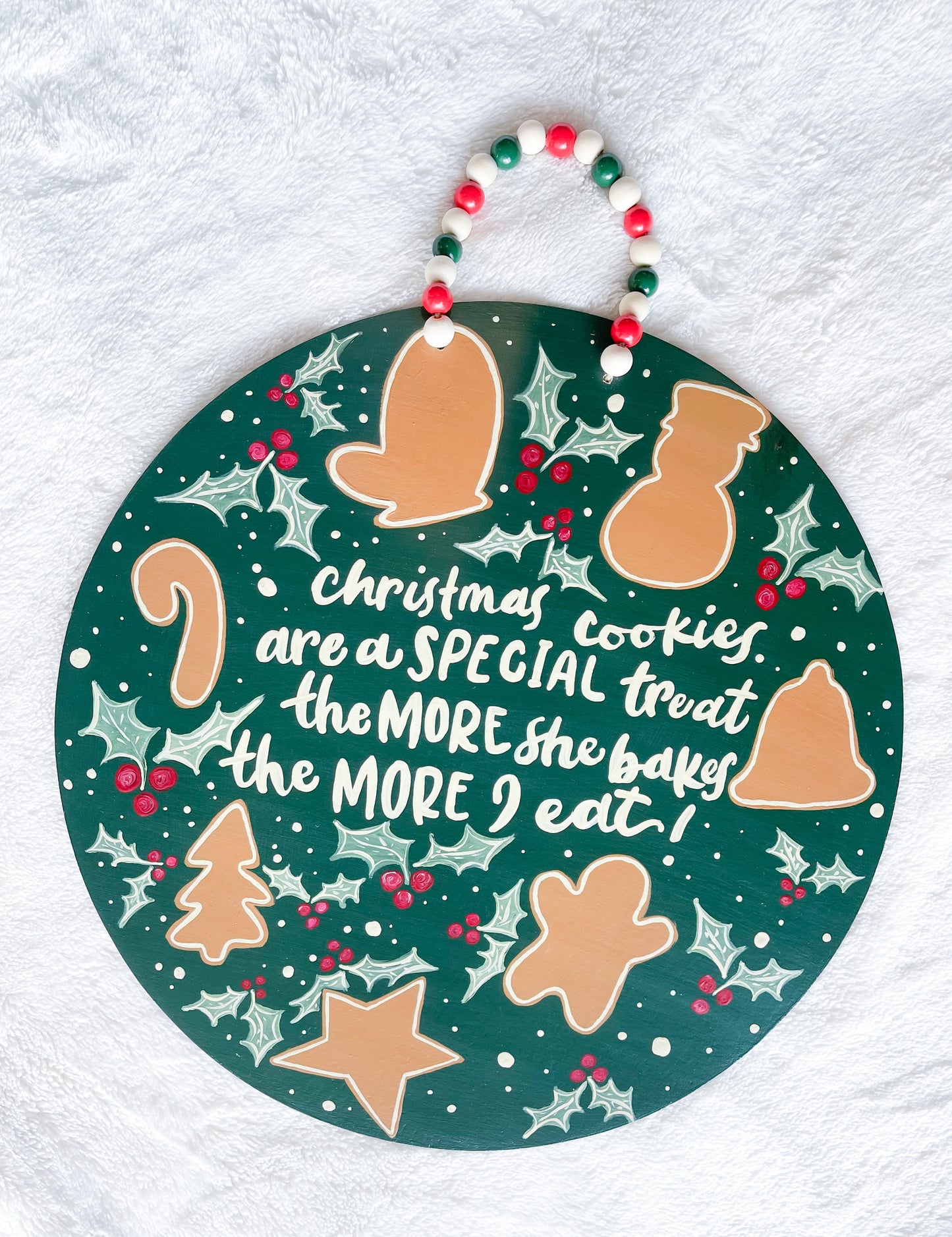 Christmas Cookie Wood Round Sign